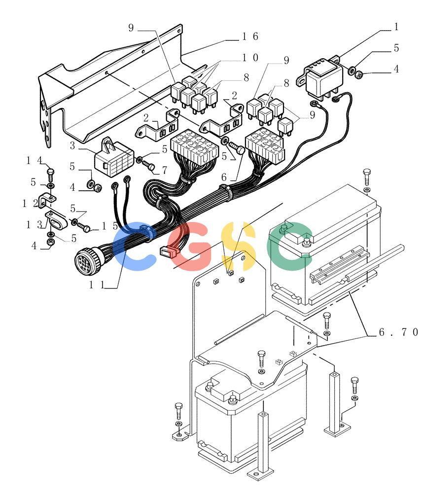 纽荷兰零件查询(DC180PS) - CRAWLER DOZER (11/00-) (6.711[03]) - ELECTRICAL SYSTEM - ELECTRIC WIRING New Holland Constructuion