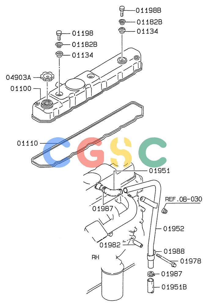 纽荷兰零件查询(E235SRLC) - CRAWLER EXCAVATOR BTW YU04-00837 - YU04-01417 (08-006) - ROCKER COVER & BREATHER New Holland Constructuion