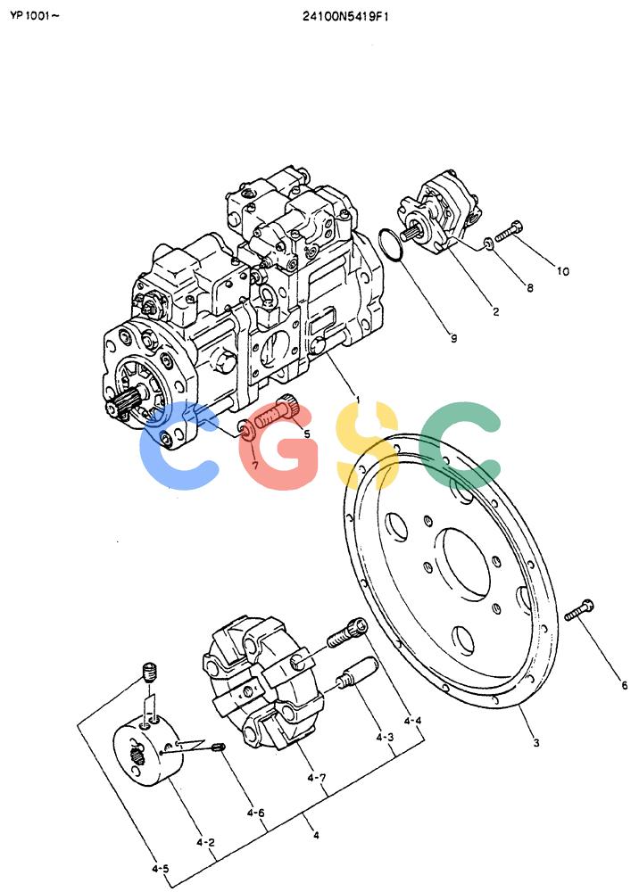 神钢零件查询(MD140BLC) - EXCAVATOR BTW YP1001 - YP1281 (1/80-12/06) (05-003) - PUMP ASSY, CONNECT Kobelco