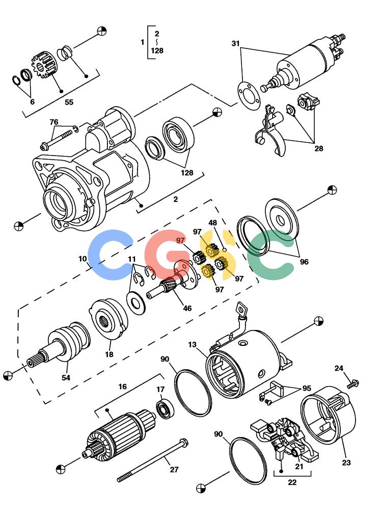 纽荷兰零件查询(E805) - CRAWLER EXCAVATOR (1/05-) (04-033-00[01]) - STARTER New Holland Constructuion