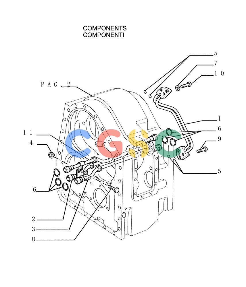 纽荷兰零件查询(DC150.B) - CRAWLER DOZER TIER 2 (3/03-) (1.211[08]) - TRANSMISSION - PIPING New Holland Constructuion