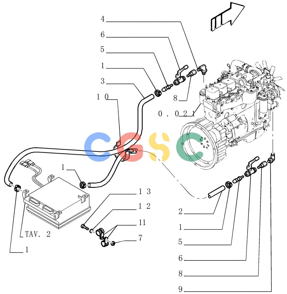 纽荷兰零件查询(FD145) - CRAWLER DOZER (N.A. VERSION) (10/98-) (5.655[03]) - HEATER - PIPING New Holland Constructuion