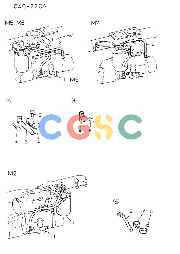 神钢零件查询(6D22CT) - MITSUBISHI DIESEL ENGINE - K909A, K910, K912 & K935 (1/76-12/06) (03-010) - FUEL HOSE Kobelco