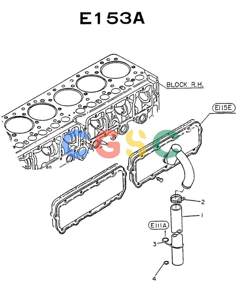 神钢零件查询(NE6(T)04) - NISSAN DIESEL ENGINE (1/86-12/98) (05-005) - HOSE BREATHER Kobelco