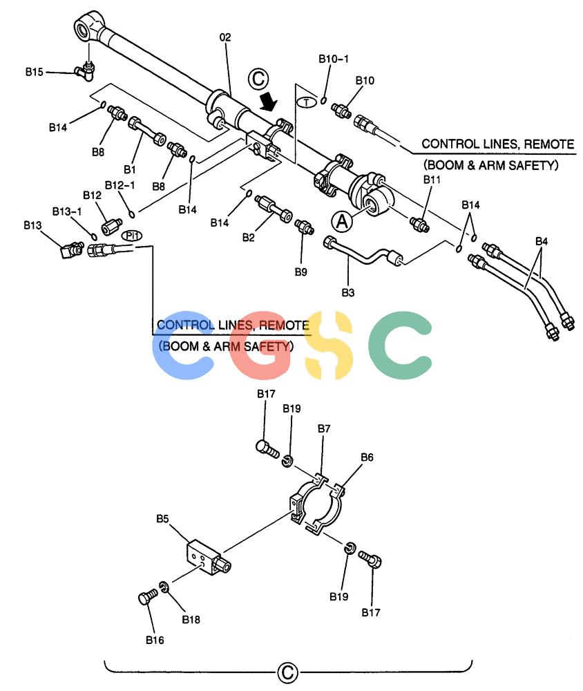 纽荷兰零件查询(E70SR) - MIDI CRAWLER EXCAVATOR ASN YT04-07175 (05-019[02]) - HYD LINES, BOOM 3.72M, WITH SENSOR, PRESS (BOOM & ARM SAFETY) New Holland Constructuion