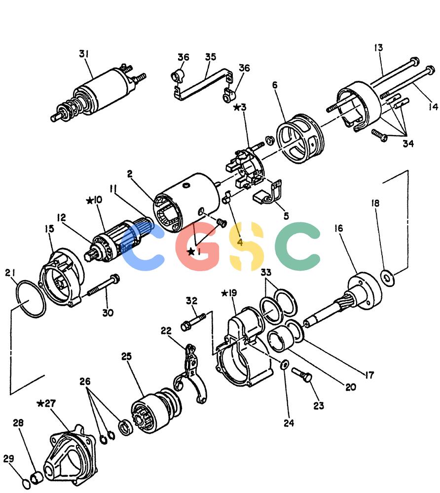 神钢零件查询(PE6T04) - NISSAN DIESEL ENGINE - LK900 & LK700A W/TURBO (1/03-12/06) (07-008) - MOTOR-STARTING, (INNER PARTS), (SAWAFUJI MAKE) Kobelco