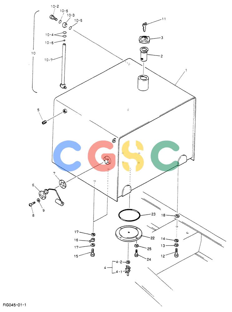 神钢零件查询(K912LC) - MARK II EXCAVATOR ASN YC-0301 (1/88-12/03) (01-008) - TANK ASSY, FUEL Kobelco
