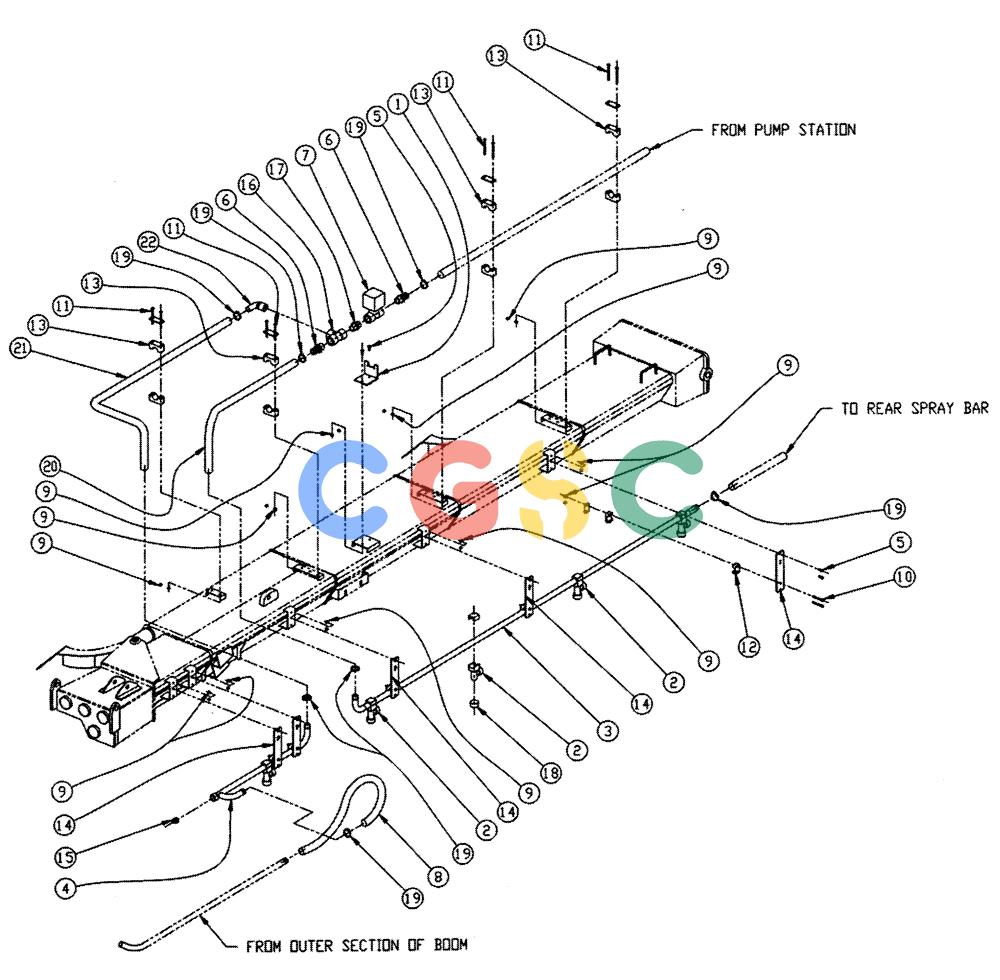 凯斯零件查询(FLEX-AIR) - APPLICATOR (1995-1997) (2/95-2/97) (12-013) - BOOM PLUMBING, 2.5, RH, INNER Case Agriculture