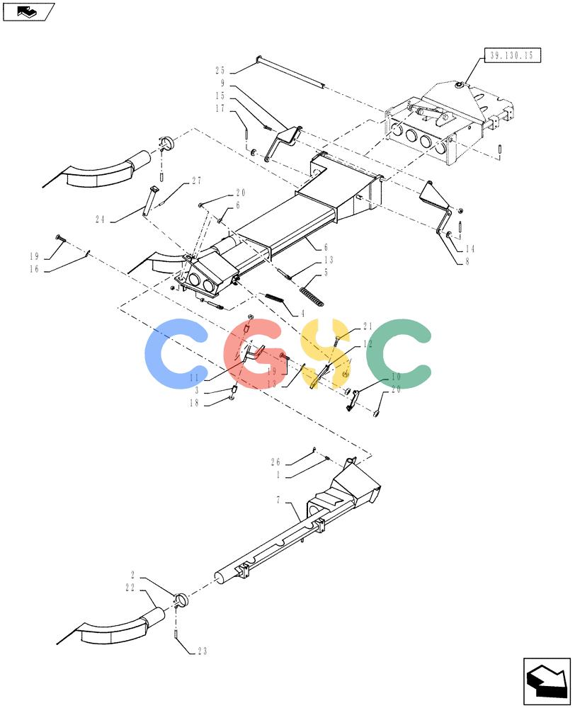 凯斯零件查询(810) - FLEX-AIR APPLICATOR - 2012 (2/12-) (39.130.17) - 60' BOOM, RH, OUTER, 3" TUBES Case Agriculture