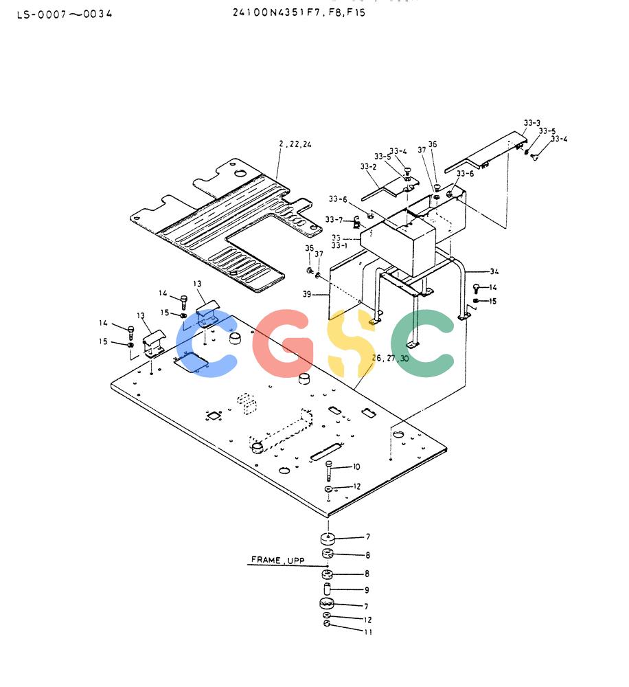 神钢零件查询(K916LC) - EXCAVATOR ASN YS0119 (1/87-12/03) (02-012) - PLATE ASSY FLOOR(WRIST CONTROL TYPE)(P/N 24100N4351F7,F8,F15) Kobelco