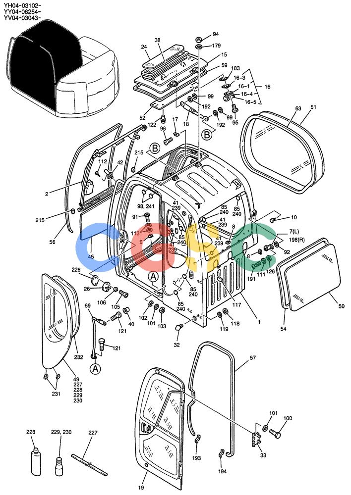 纽荷兰零件查询(E135SR) - CRAWLER EXCAVATOR ASN YY04-06254 (01-037[01]) - CAB ASSY New Holland Constructuion