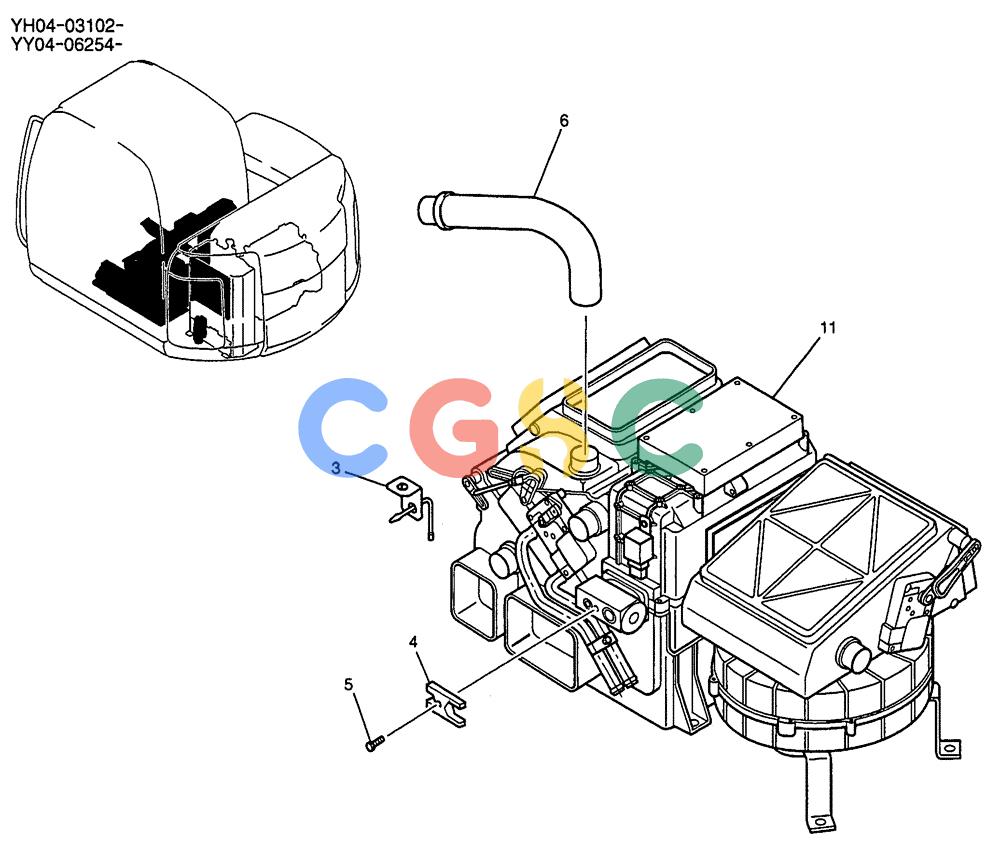 纽荷兰零件查询(E135SR) - CRAWLER EXCAVATOR ASN YY04-06254 (05-010) - CONDITIONER ASSY, AIR New Holland Constructuion
