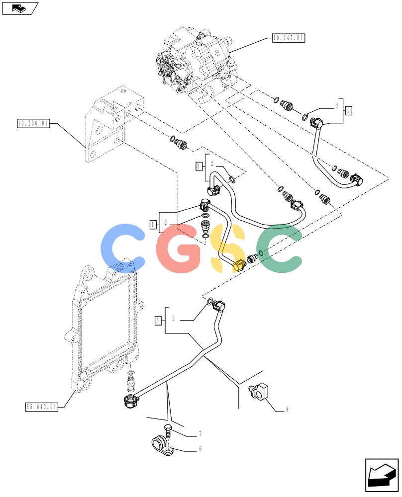 神钢零件查询(F4HFE613V A003) - ENGINE 5801366314 - 84169139 (9/10-) (10.218.01) - PIPING - FUEL (2855426-504092327) Kobelco