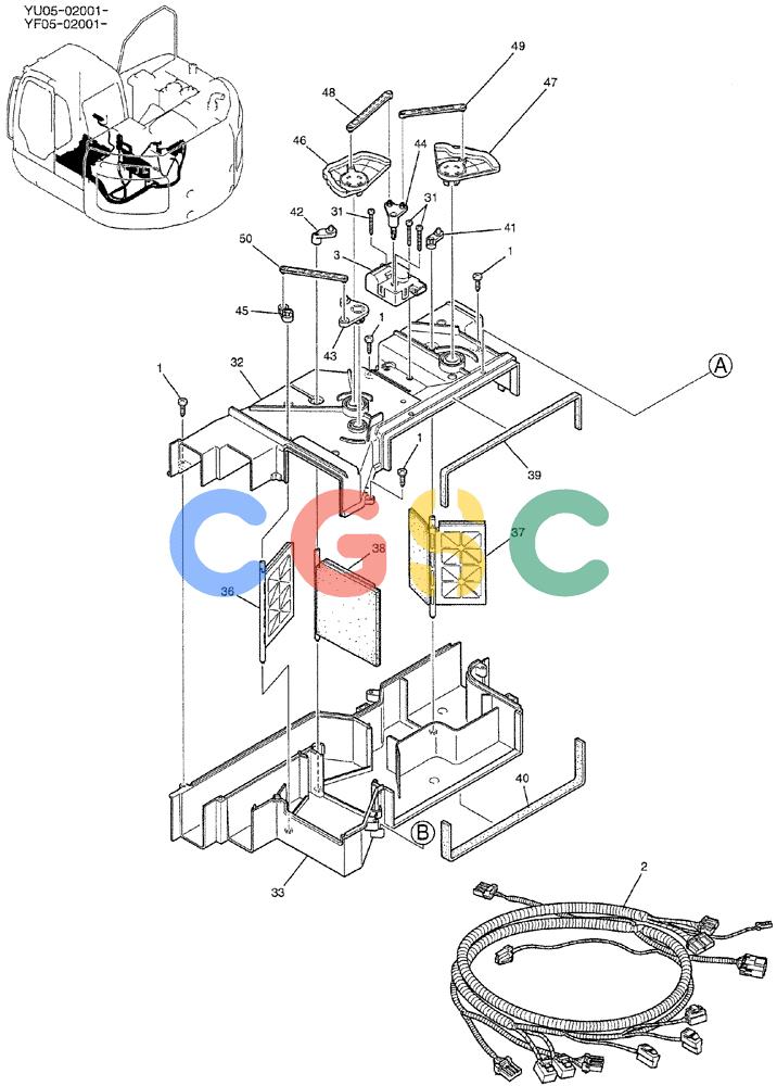 纽荷兰零件查询(E235BSRNLC) - CRAWLER EXCAVATOR ASN YU05-02001 (01-066[01]) - CONDITIONER ASSY, AIR, P/N YN20M00107F2 New Holland Constructuion