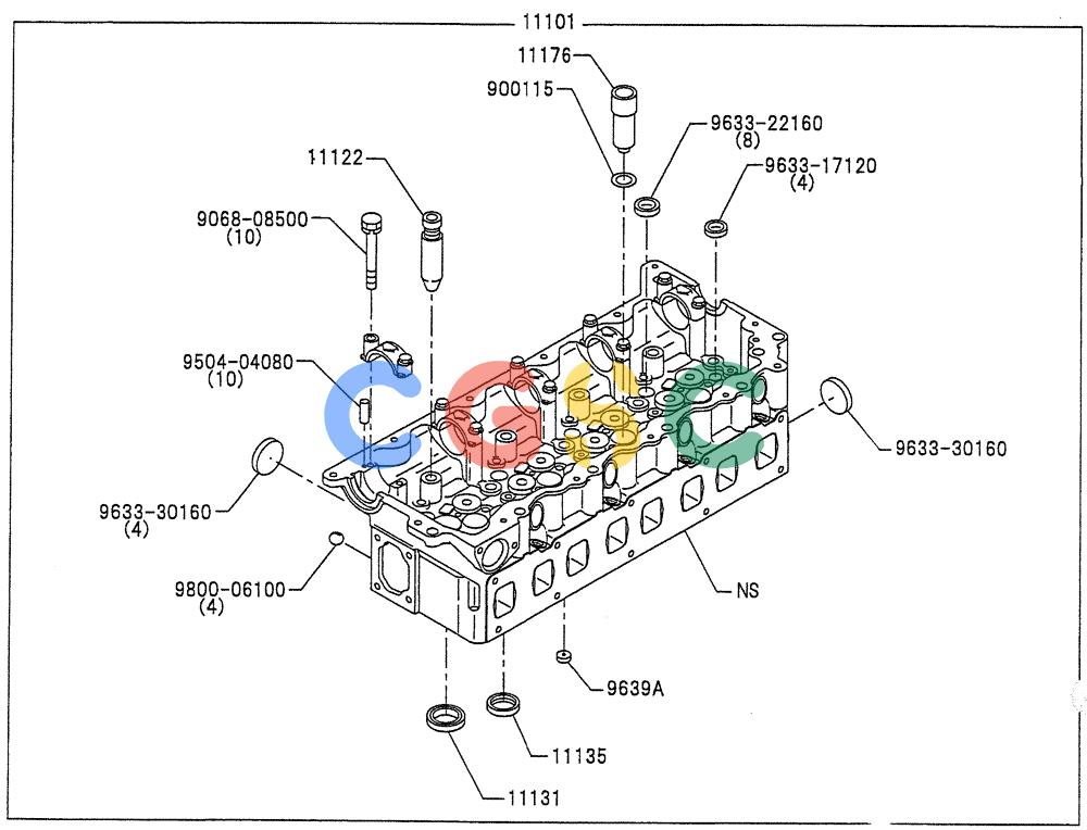 纽荷兰零件查询(E235BSRNLC) - CRAWLER EXCAVATOR ASN YU05-02001 (10-001[01]) - CYLINDER HEAD New Holland Constructuion
