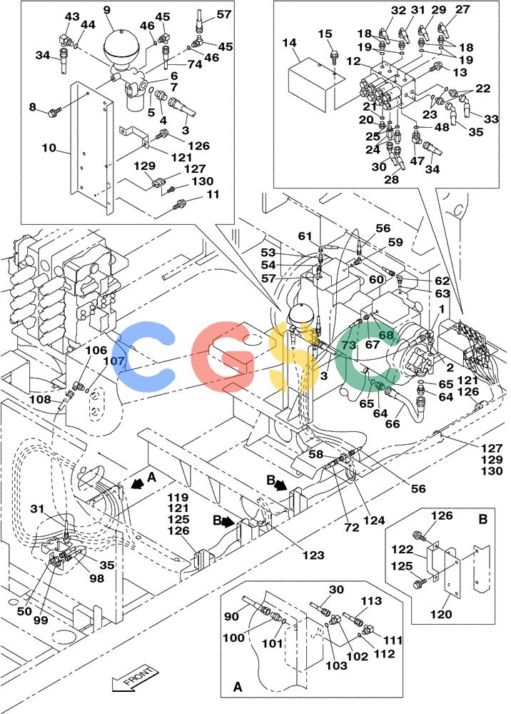 纽荷兰零件查询(E805) - CRAWLER EXCAVATOR (1/05-) (08-021-00[01]) - HYDRAULIC CIRCUIT - PILOT New Holland Constructuion