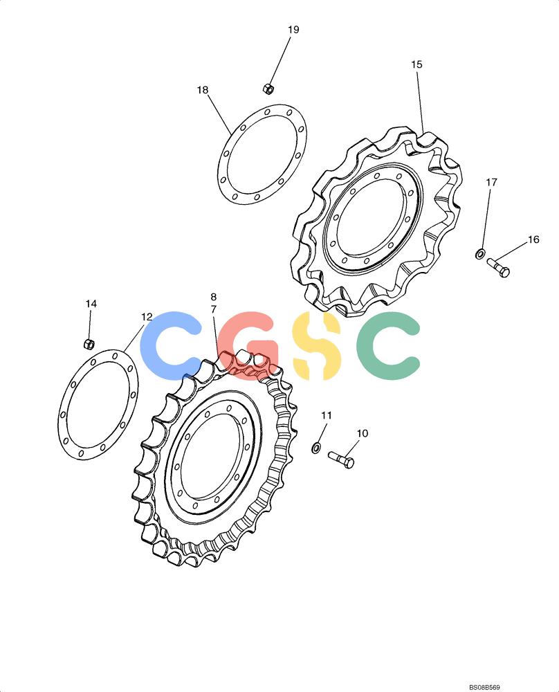 纽荷兰零件查询(D95B) - CRAWLER DOZER TIER 3 (3/08-) (05-03) - SPROCKET, TRACK New Holland Constructuion