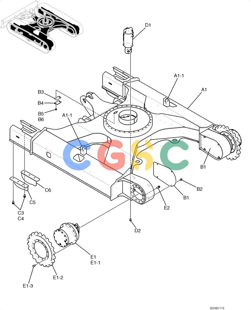 纽荷兰零件查询(E70BSR) - COMPACT CRAWLER EXCAVATOR BTW YT05-15001 - 18000 (NA) (4/08-) (03-01-00[00]) - LOWER GROUP New Holland Constructuion