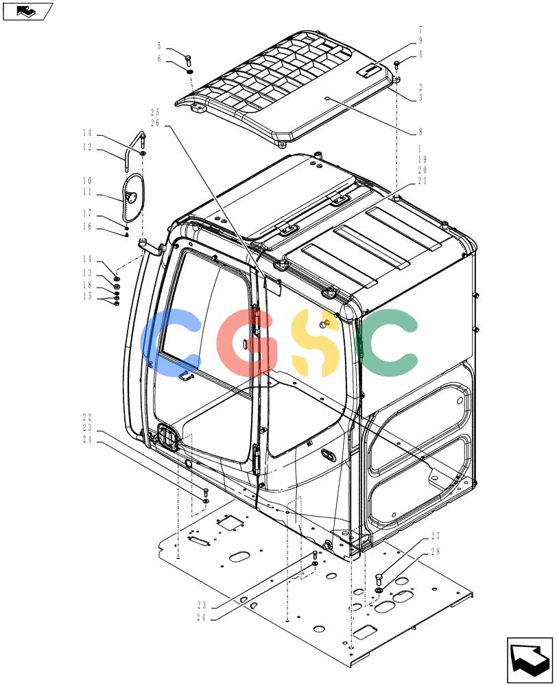 纽荷兰零件查询(E135BSRLC) - CRAWLER EXCAVATOR ASN YH06-08001 (01-062[01]) - CAB INSTALLATION New Holland Constructuion