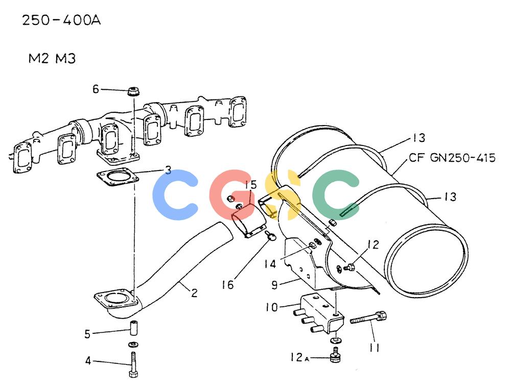 神钢零件查询(6D22CT) - MITSUBISHI DIESEL ENGINE - K909A, K910, K912 & K935 (1/76-12/06) (06-007[01]) - EXHAUST PIPE Kobelco