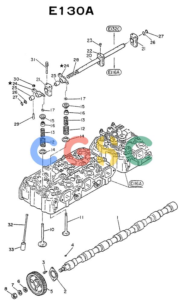 神钢零件查询(NE6(T)04) - NISSAN DIESEL ENGINE (1/86-12/98) (03-004) - VALVE MECHANISM Kobelco