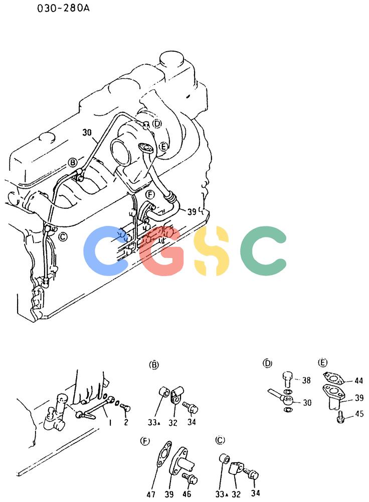 神钢零件查询(K907LC) - MARK II EXCAVATOR BTW YQU0001 - YQU0400 (1/87-12/03) (13-009) - OIL LINE Kobelco