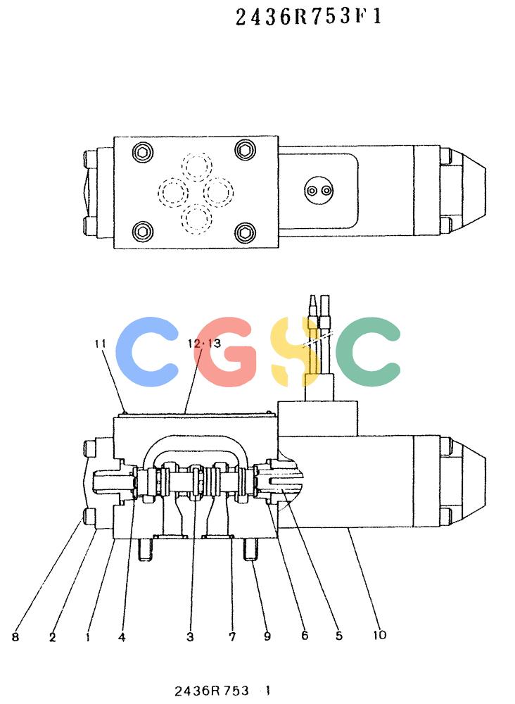 神钢零件查询(K912LC) - MARK II EXCAVATOR ASN YC0301-0737 (1/88-12/03) (11-004) - VALVE ASSY, SOLENOID Kobelco