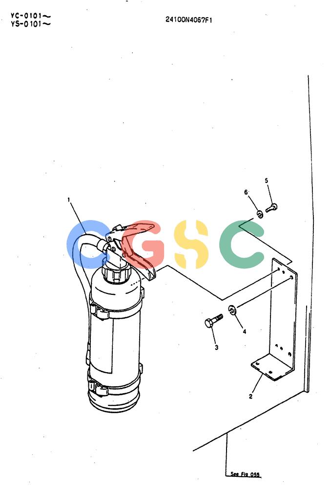 神钢零件查询(MD400LC) - EXCAVATOR BTW YS0101 - YS0200 (1/80-12/06) (08-002) - INSTAL FIRE EXTINGUISHER Kobelco