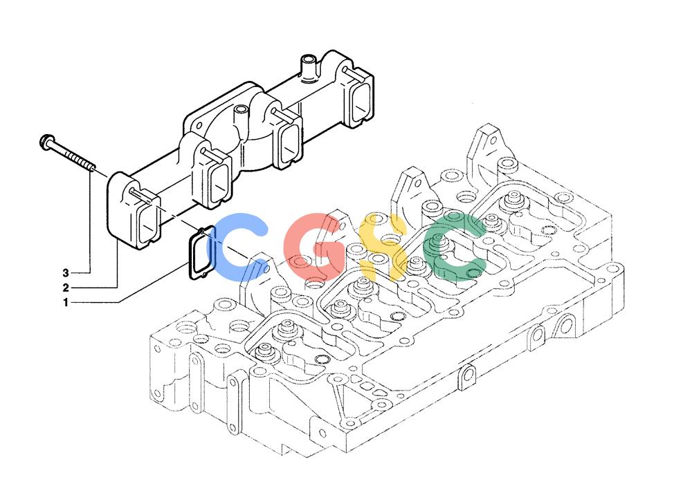 纽荷兰零件查询(DC70) - CRAWLER DOZER (N.A. VERSION) (4/99-) (0.071[01A]) - EXHAUST MANIFOLD DC70 New Holland Constructuion