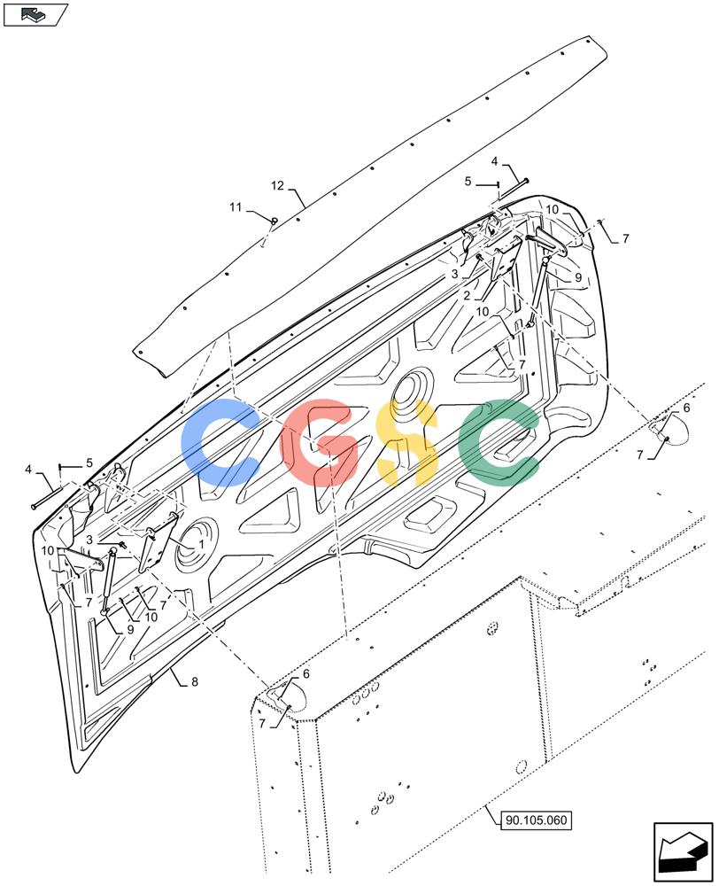凯斯零件查询(LB434S XL) - BALER (11/16-) (90.105.030) - SIDE DOOR, RH Case Agriculture