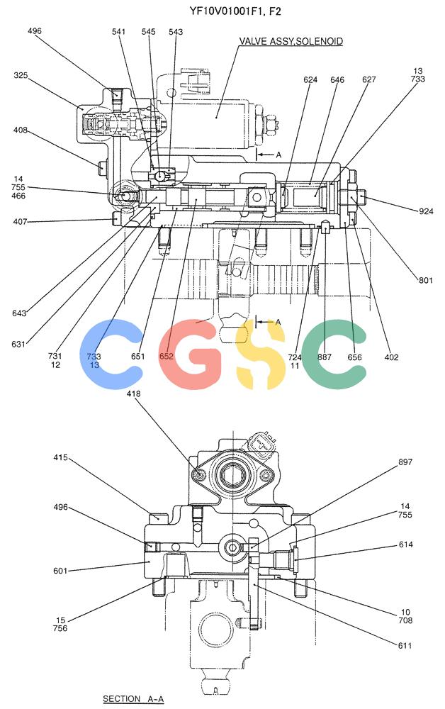 纽荷兰零件查询(E235SRLC) - CRAWLER EXCAVATOR BTW YU04-00837 - YU04-01417 (07-012) - REGULATOR ASSY New Holland Constructuion