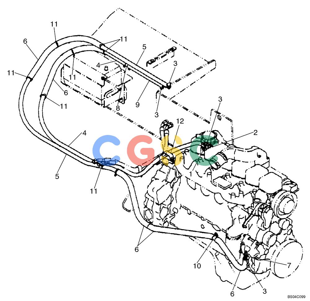 纽荷兰零件查询(DC85) - CRAWLER DOZER (8/04-) (09-36) - CAB - HEATING SYSTEM (AT ENGINE) New Holland Constructuion