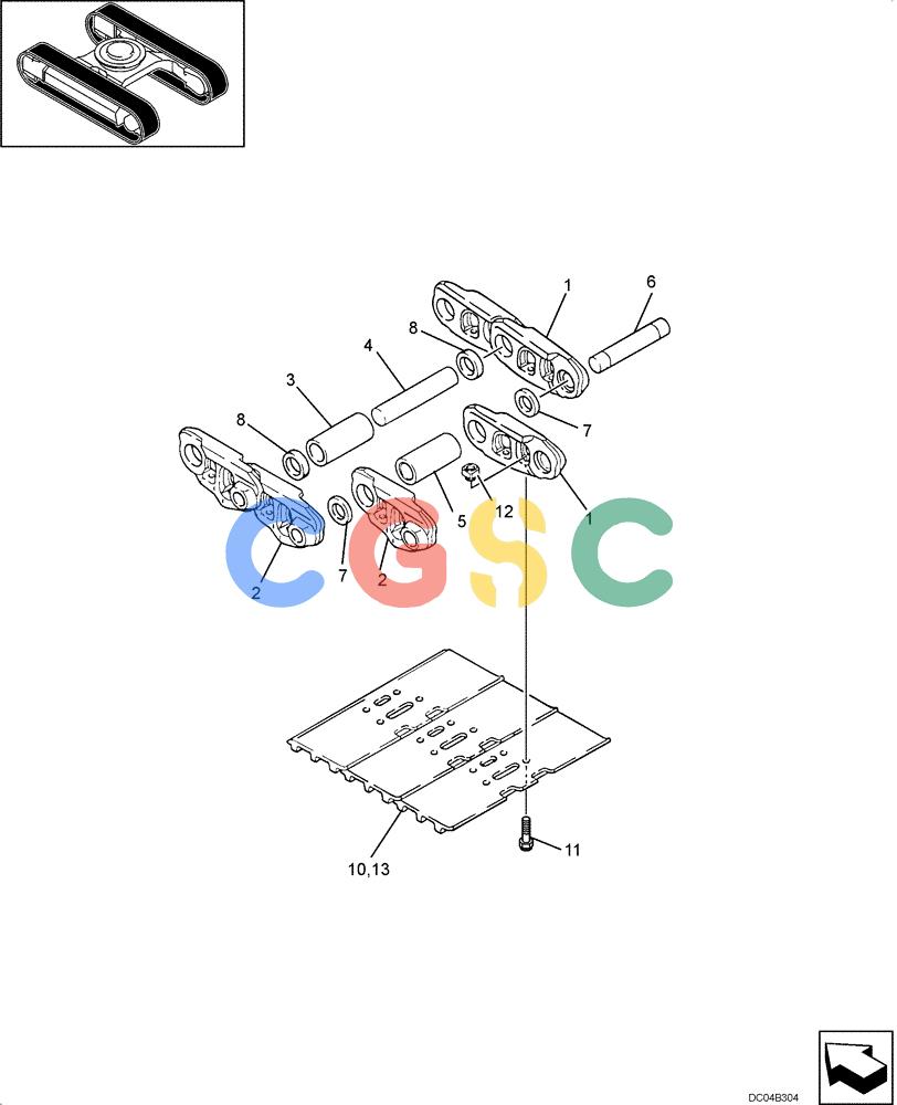 纽荷兰零件查询(E130) - CRAWLER EXCAVATOR (N.A.) (1/06-) (05 -09[00]) - TRACK - SHOE (YY60D00007F1-F2) New Holland Constructuion