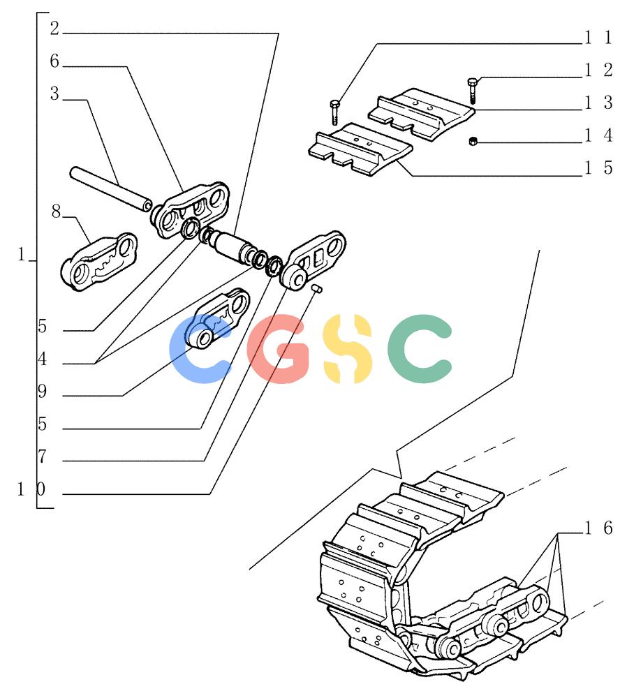 纽荷兰零件查询(FD145) - CRAWLER DOZER (N.A. VERSION) (10/98-) (2.349[01]) - SALT TRACK CHAIN - SHOES (1GR.L=500MM) New Holland Constructuion