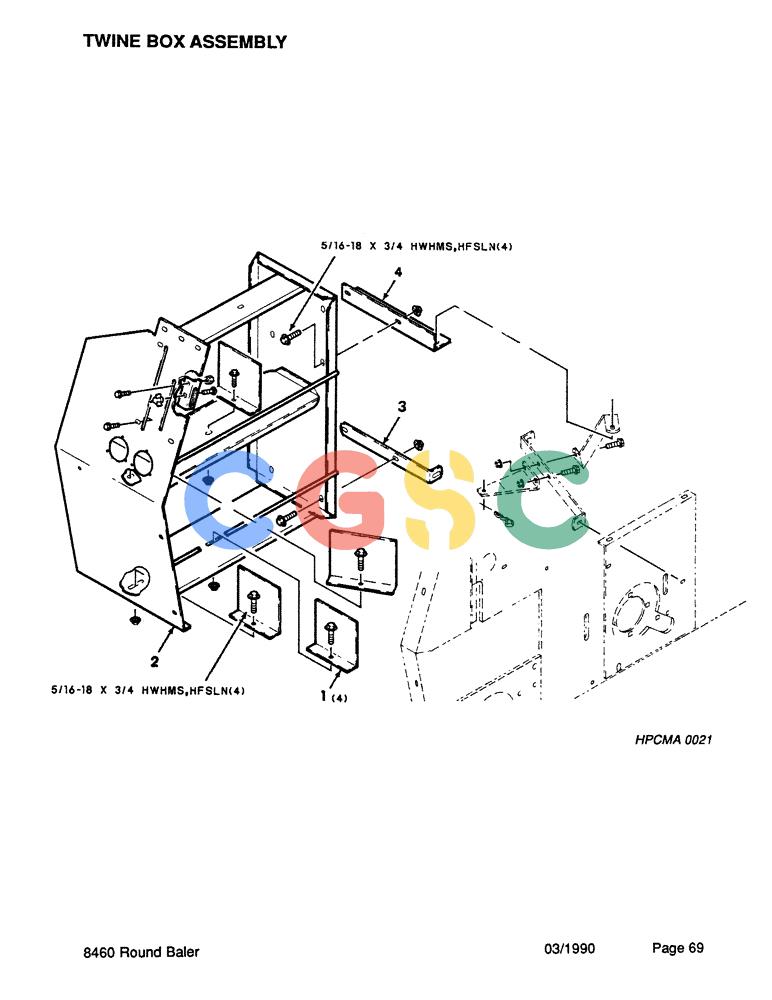 凯斯零件查询(8460) - CASE IH ROUND BALER (BEFORE S/N CFH0057418) (1/88-12/93) (069) - TWINE BOX ASSEMBLY Case Agriculture
