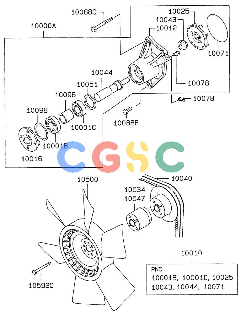 纽荷兰零件查询(E235SRLC) - CRAWLER EXCAVATOR BTW YU04-00837 - YU04-01417 (08-026) - WATER PUMP & FAN New Holland Constructuion