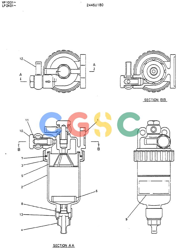 神钢零件查询(MD140BLC) - EXCAVATOR BTW YP1001 - YP1281 (1/80-12/06) (05-007) - FILTER ASSY Kobelco