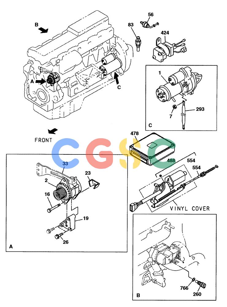 纽荷兰零件查询(E805) - CRAWLER EXCAVATOR (1/05-) (04-031-00[01]) - ELECTRICAL ACCESSORIES - ENGINE New Holland Constructuion