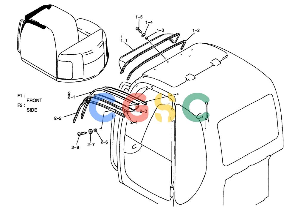 纽荷兰零件查询(E70) - MIDI CRAWLER EXCAVATOR (NA) (1/06-) (104) - SUNVISOR ASSEMBLY New Holland Constructuion