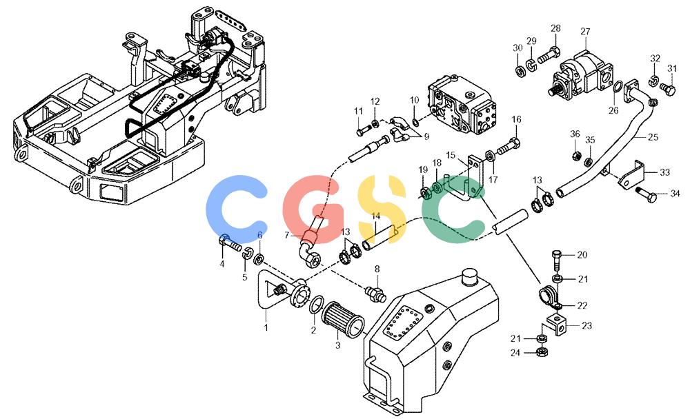 纽荷兰零件查询(AD300) - ARTICULATED DUMP TRUCK (1/01-) (5.800/3[03A]) - DUMPING SYSTEM - HYDRAULIC CIRCUIT New Holland Constructuion