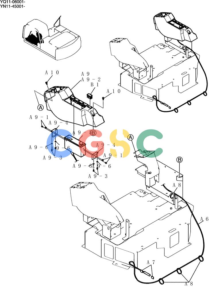 神钢零件查询(200-8) - EXCAVATOR S/N YN11-45001 - (1/06-12/09) (129-01-1) - RADIO INSTAL Kobelco