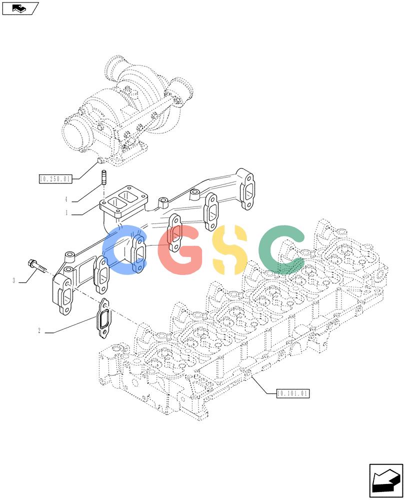 神钢零件查询(F4GE9684R J605) - ENGINE 5801404376 - 84370655 (11/13-) (10.254.05) - EXHAUST MANIFOLD (2852897) Kobelco