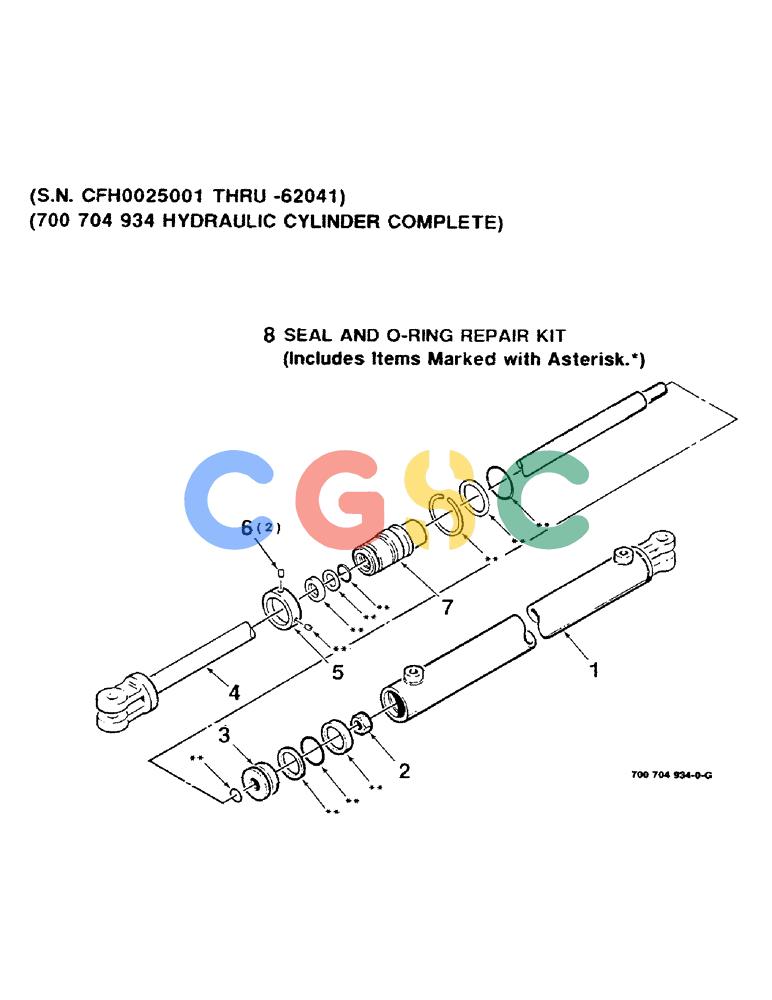 凯斯零件查询(8530) - CASE IH RECTANGULAR BALER (1/88-12/99) (9-50) - BALE THROWER HYD CYLINDER ASSY (S.N. CFH0025001 - CFH0062041) (700704934 HYDRAULIC CYLINDER COMPLETE Case Agriculture