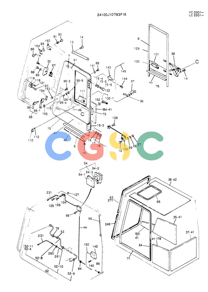 神钢零件查询(K912LC) - MARK II EXCAVATOR ASN YC-0301 (1/88-12/03) (02-005[02]) - CAB ASSY (FOR NORTH EUROPE) Kobelco