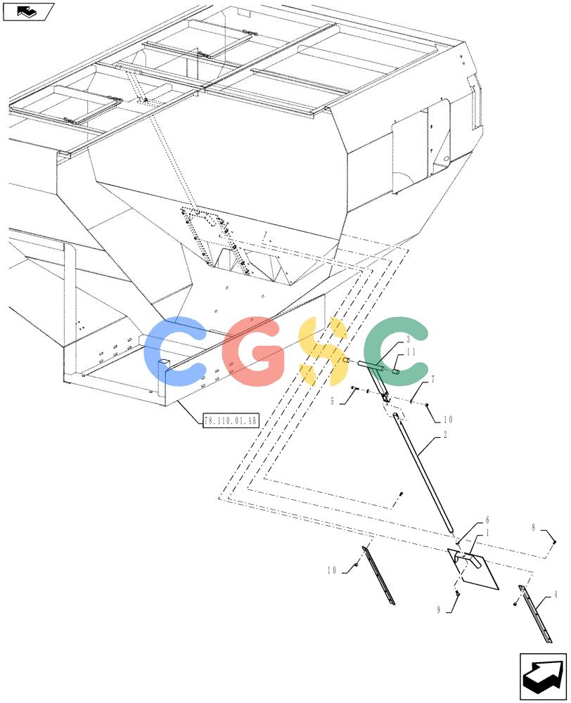 凯斯零件查询(810) - FLEX-AIR APPLICATOR - 2012 (2/12-) (78.110.01.AD) - FRONT AUXILIARY BIN GATE Case Agriculture