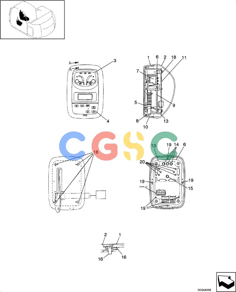 纽荷兰零件查询(EH130) - CRAWLER EXCAVATOR (3/04-) (09 -29[00]) - INSTRUMENT CLUSTER New Holland Constructuion