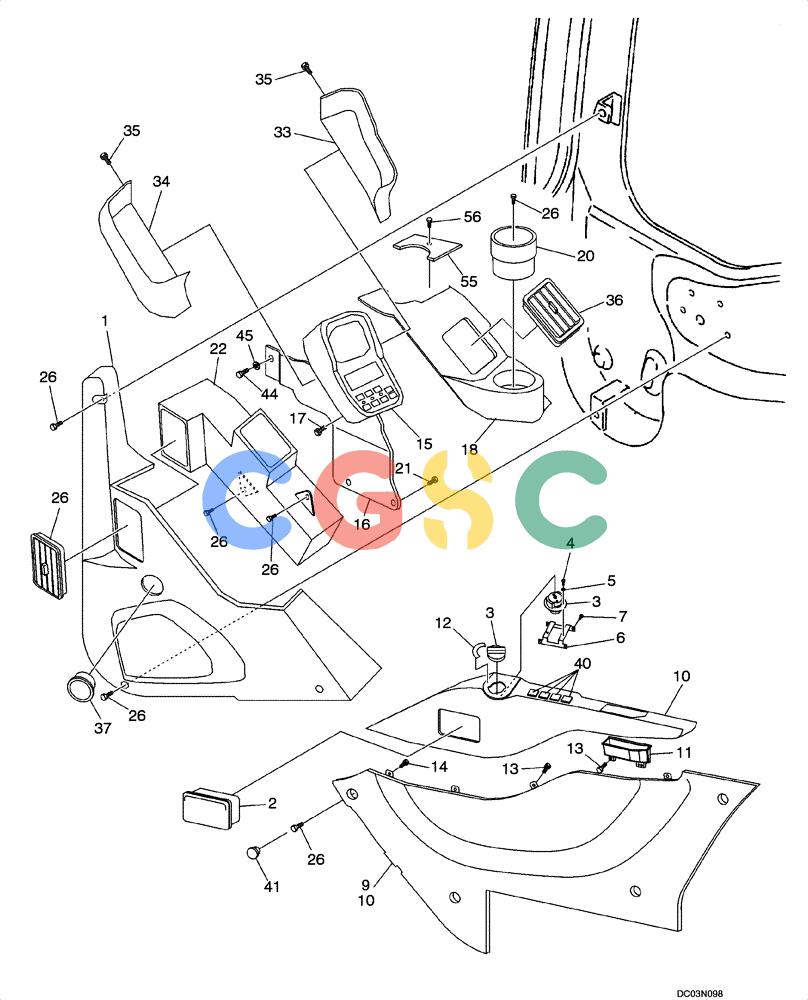 纽荷兰零件查询(EH160) - CRAWLER EXCAVATOR (9/03-) (09 -25[00]) - INSTRUMENT PANEL ASSY New Holland Constructuion