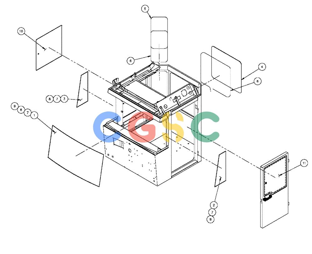 凯斯零件查询(FLX3300B) - FLOATER - 2002 (9/02-10/03) (01-018) - GLASS & GASKET Case Agriculture