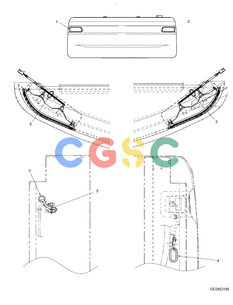纽荷兰零件查询(E215B) - CRAWLER EXCAVATOR - TIER 3 (NA) - ASN N7DA21001 (1/07-) (6.017[00]) - LAMP MOUNTING (YN80E00050F1) New Holland Constructuion