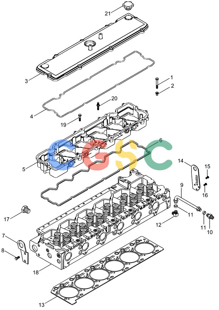凯斯零件查询(FLX3020) - FLOATER (6/06-1/12) (02-07) - CYLINDER HEAD AND COVER Case Agriculture